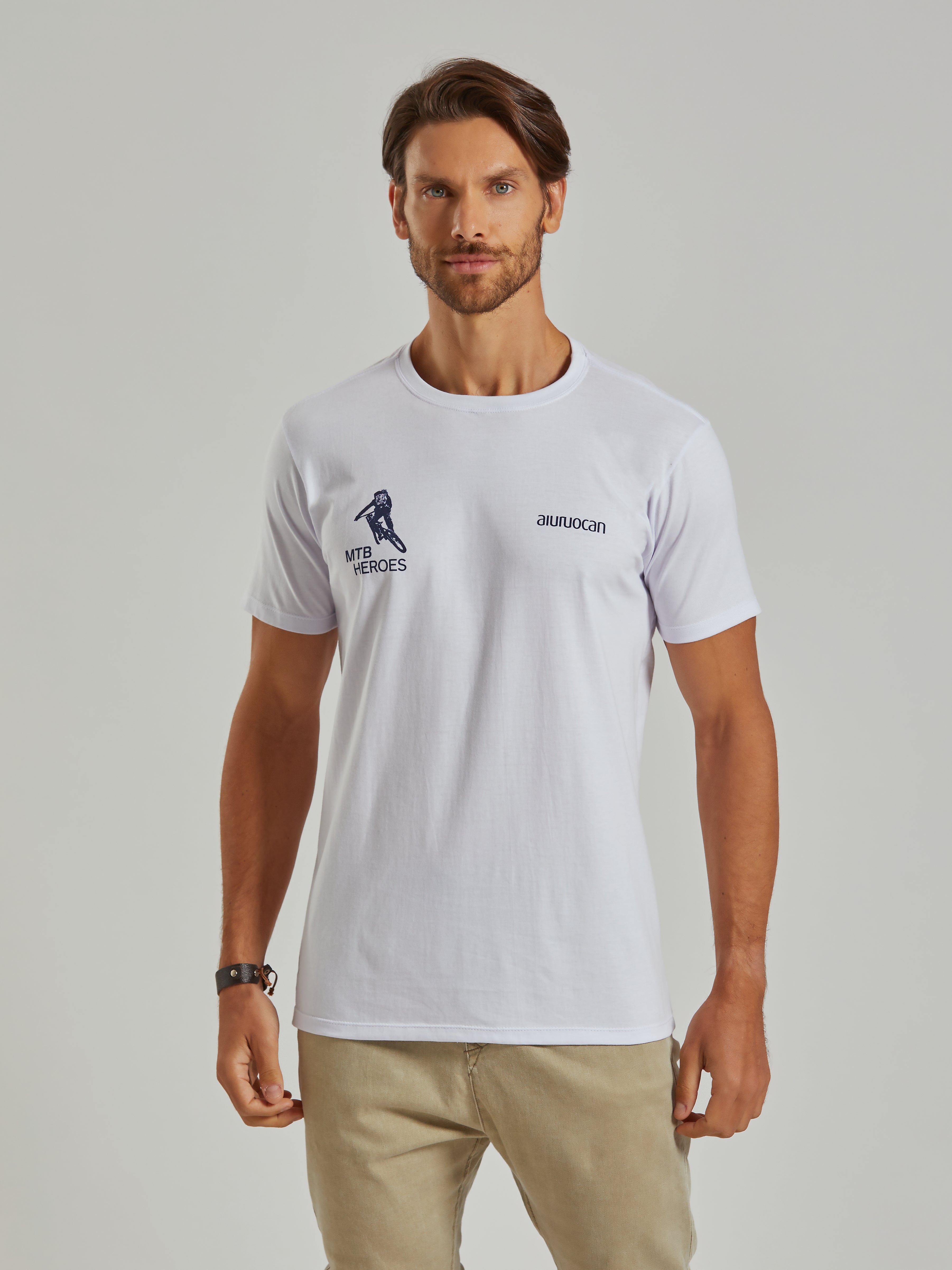 MTB Heroes Brand Men's White T-Shirt Aiuruocan