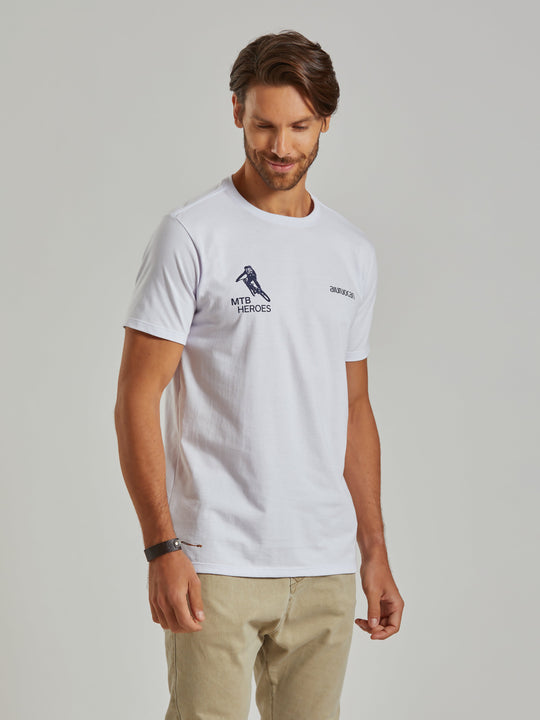 MTB Heroes Brand Men's White T-Shirt Aiuruocan