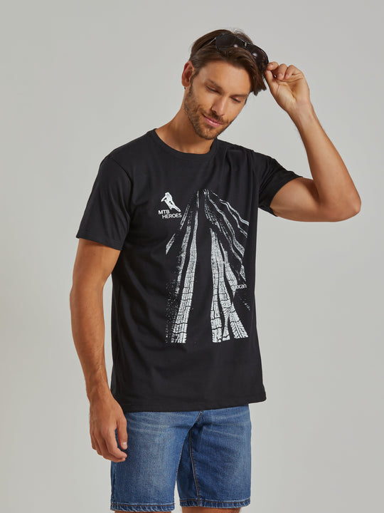 MTB Tracks Men's Black T-Shirt Aiuruocan