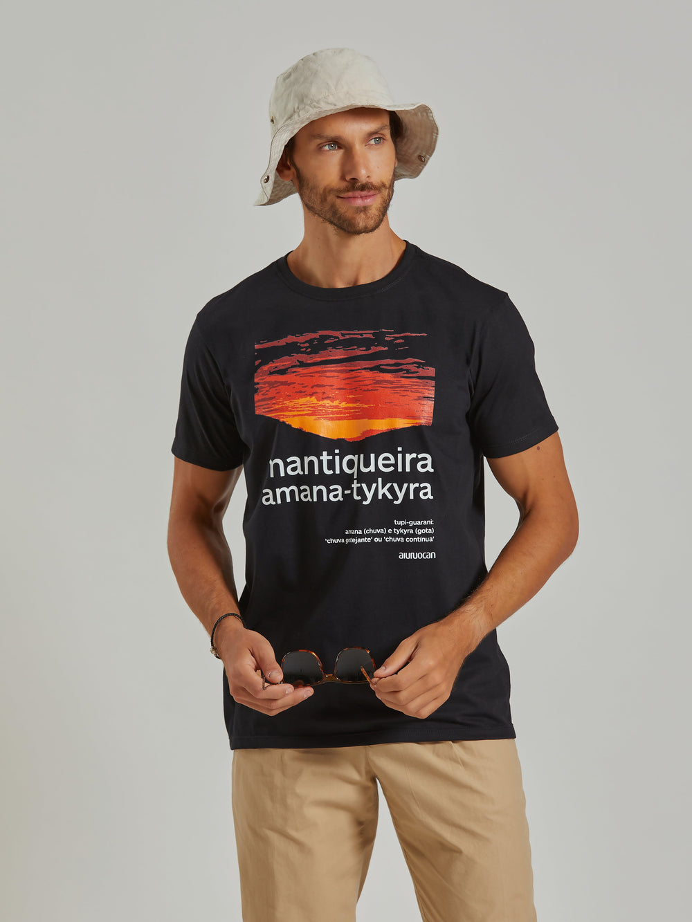 Mantiqueira Amana-Tykyra Men's Black T-Shirt Aiuruocan