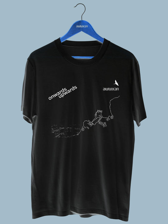 Onwards Upwards Men's Black T-Shirt Aiuruocan