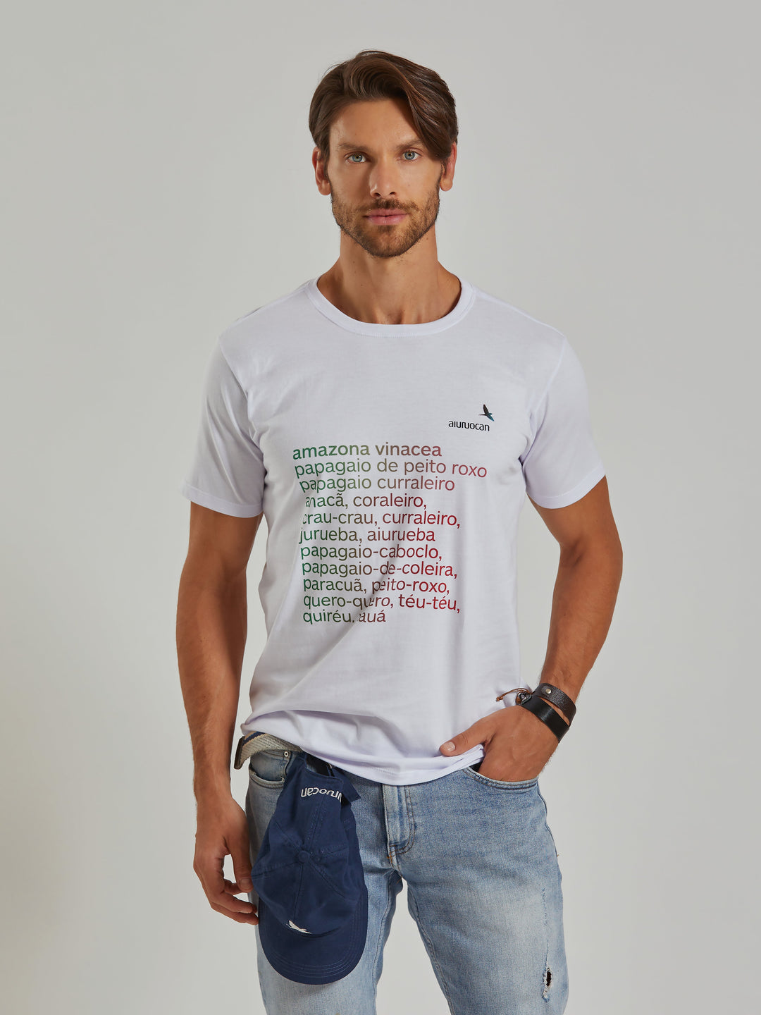 Papagaio Men's White T-Shirt Aiuruocan