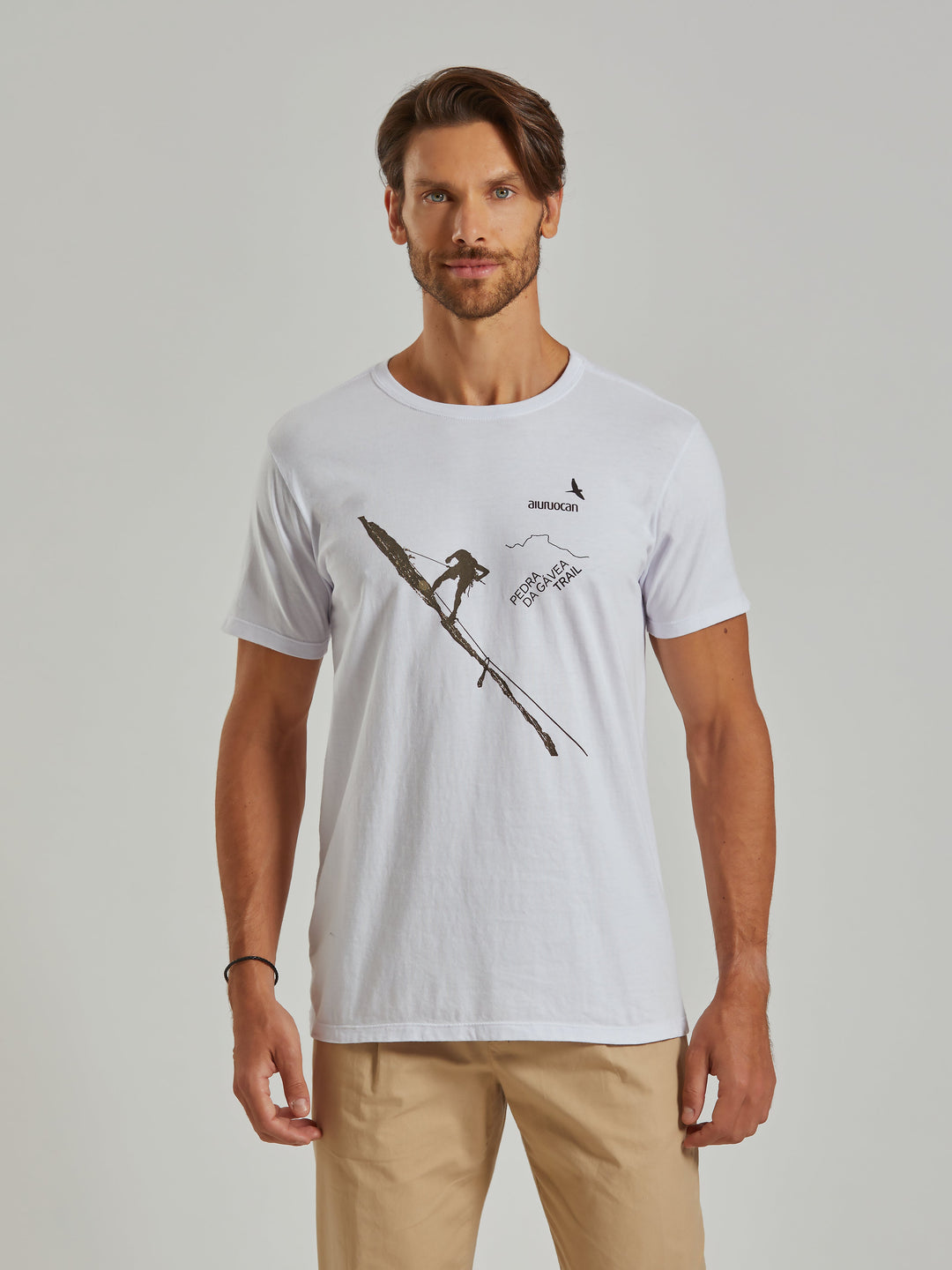 Pedra da Gávea Trail Men's White T-Shirt Aiuruocan