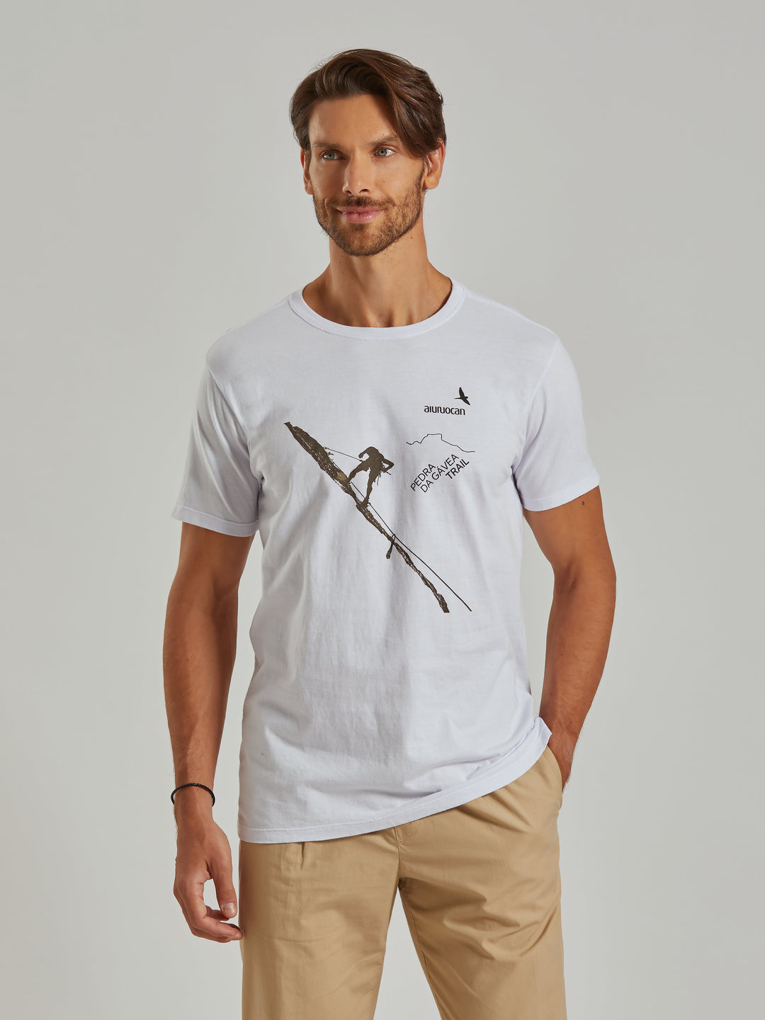 Pedra da Gávea Trail Men's White T-Shirt Aiuruocan