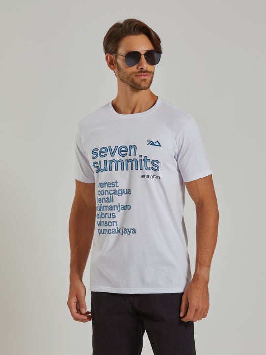 Seven Summits Men's White T-Shirt Aiuruocan