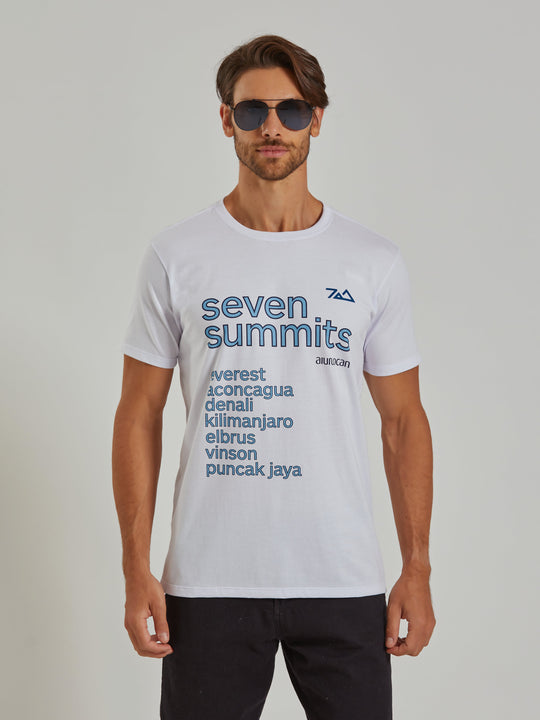 Seven Summits Men's White T-Shirt Aiuruocan