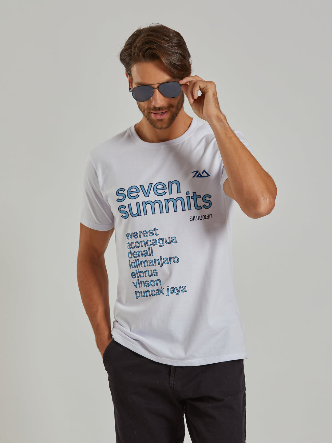 Seven Summits Men's White T-Shirt Aiuruocan