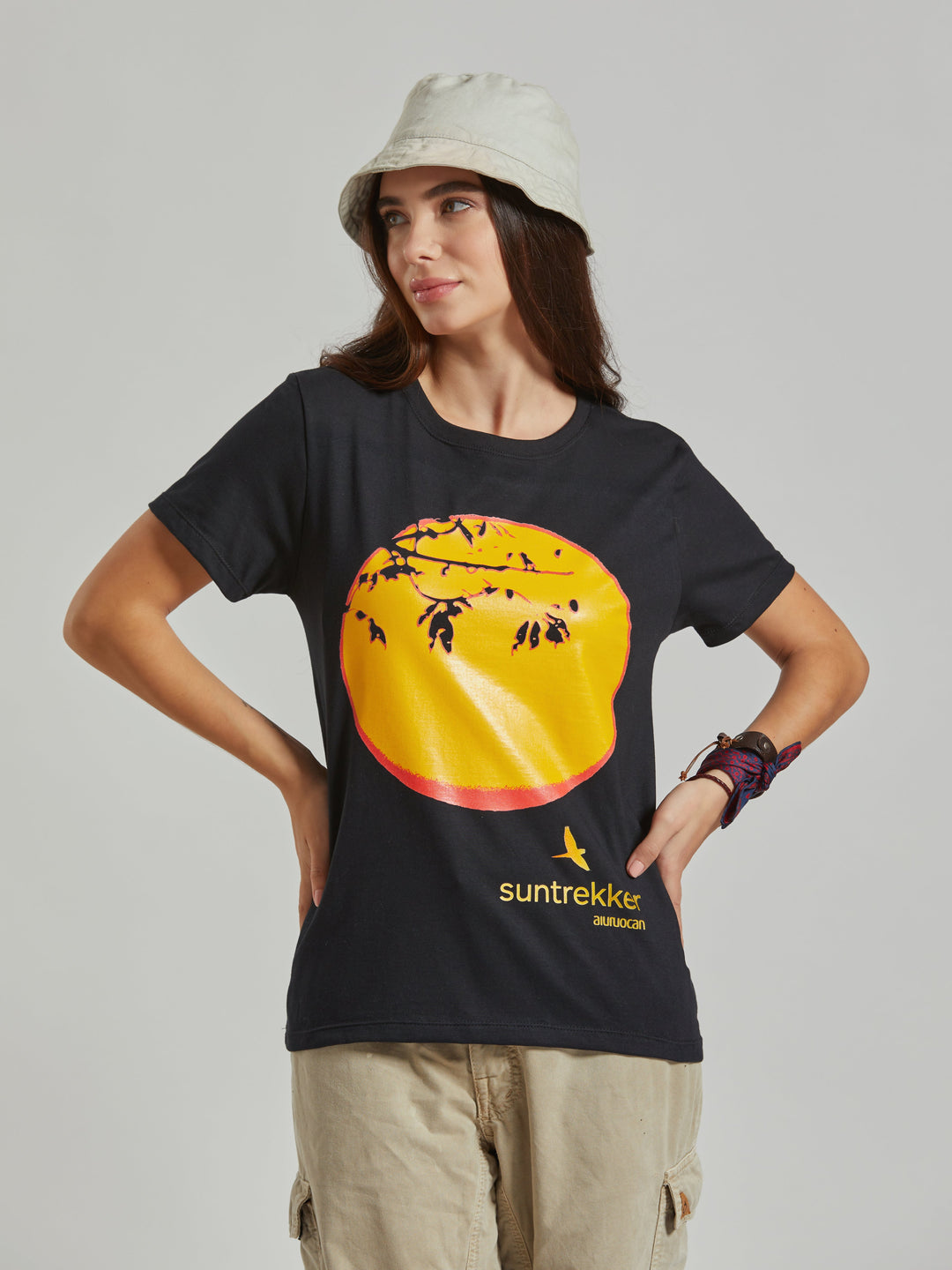 Suntrekker Women's Black T-Shirt Aiuruocan