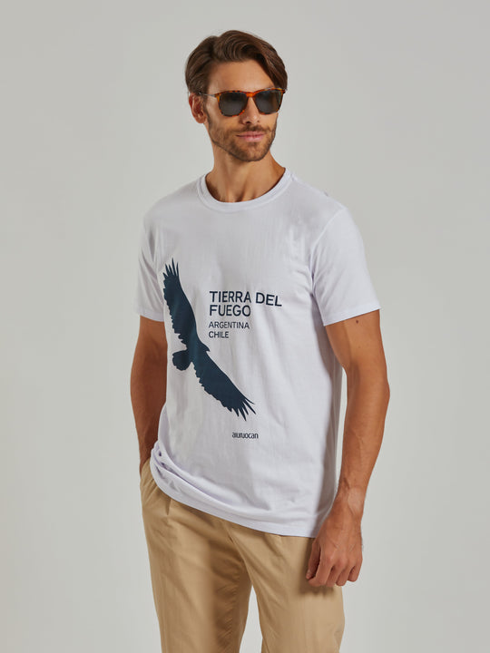 Tierra del Fuego Men's White T-Shirt Aiuruocan