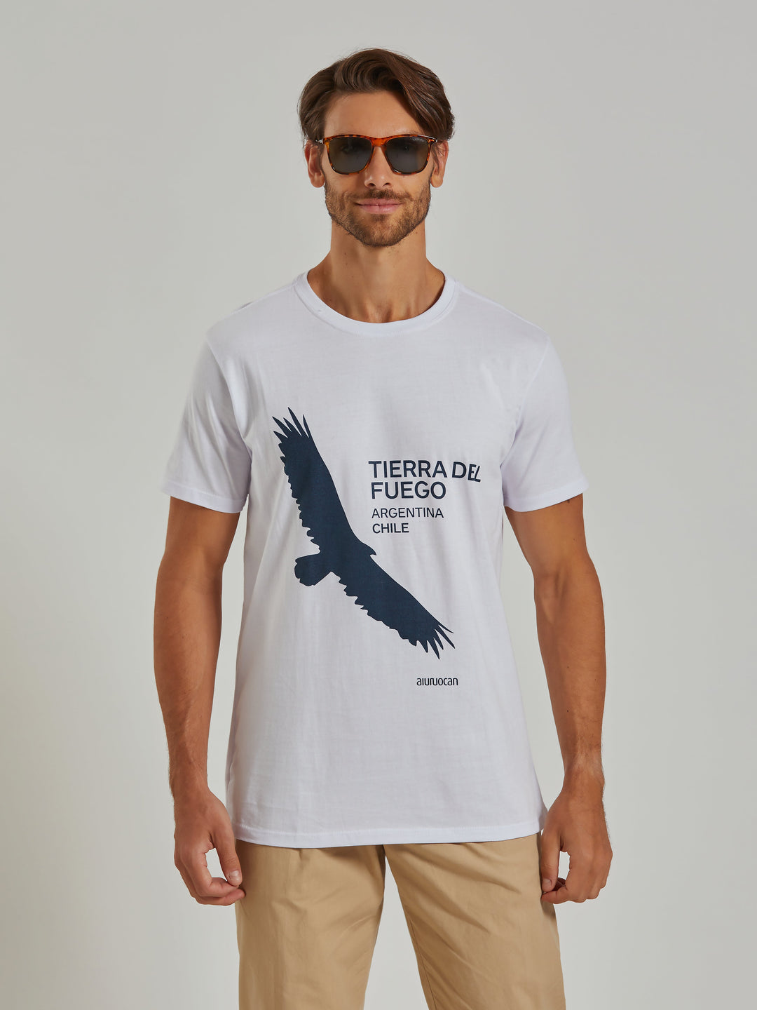 Tierra del Fuego Men's White T-Shirt Aiuruocan