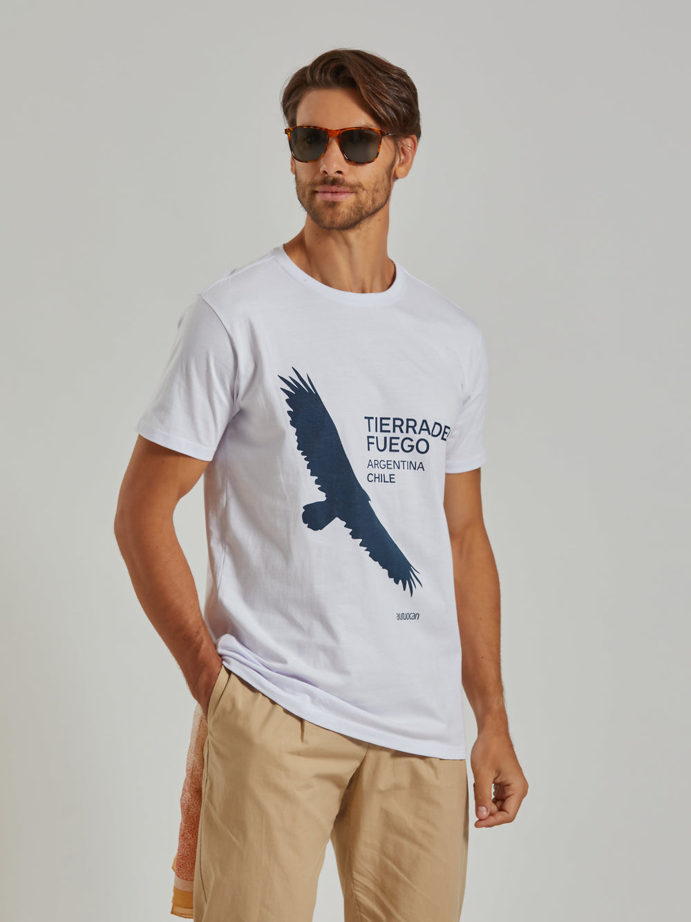 Tierra del Fuego Men's White T-Shirt Aiuruocan