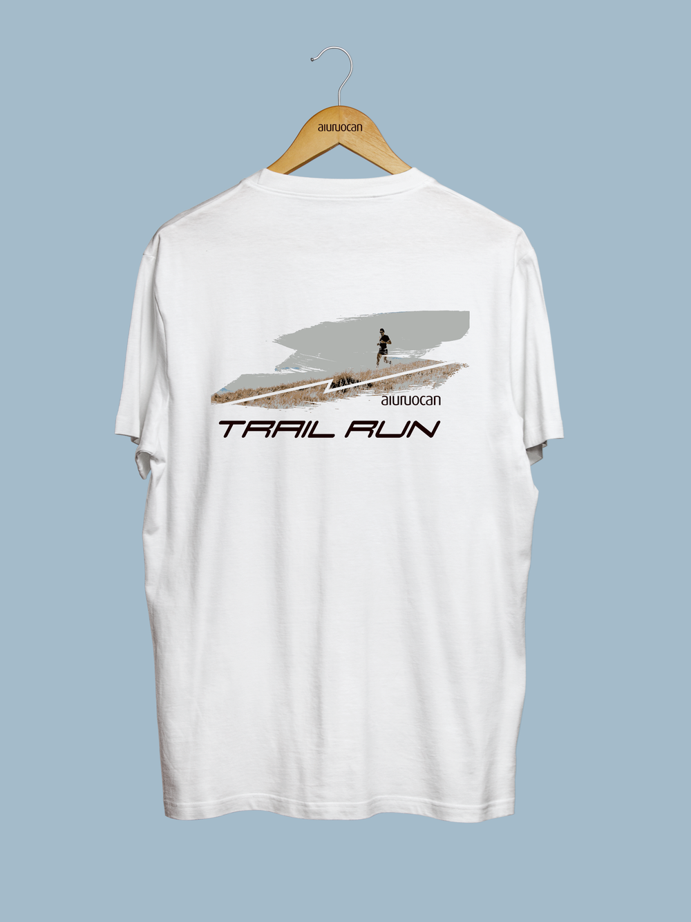 Trail Run Men's White T-Shirt Aiuruocan