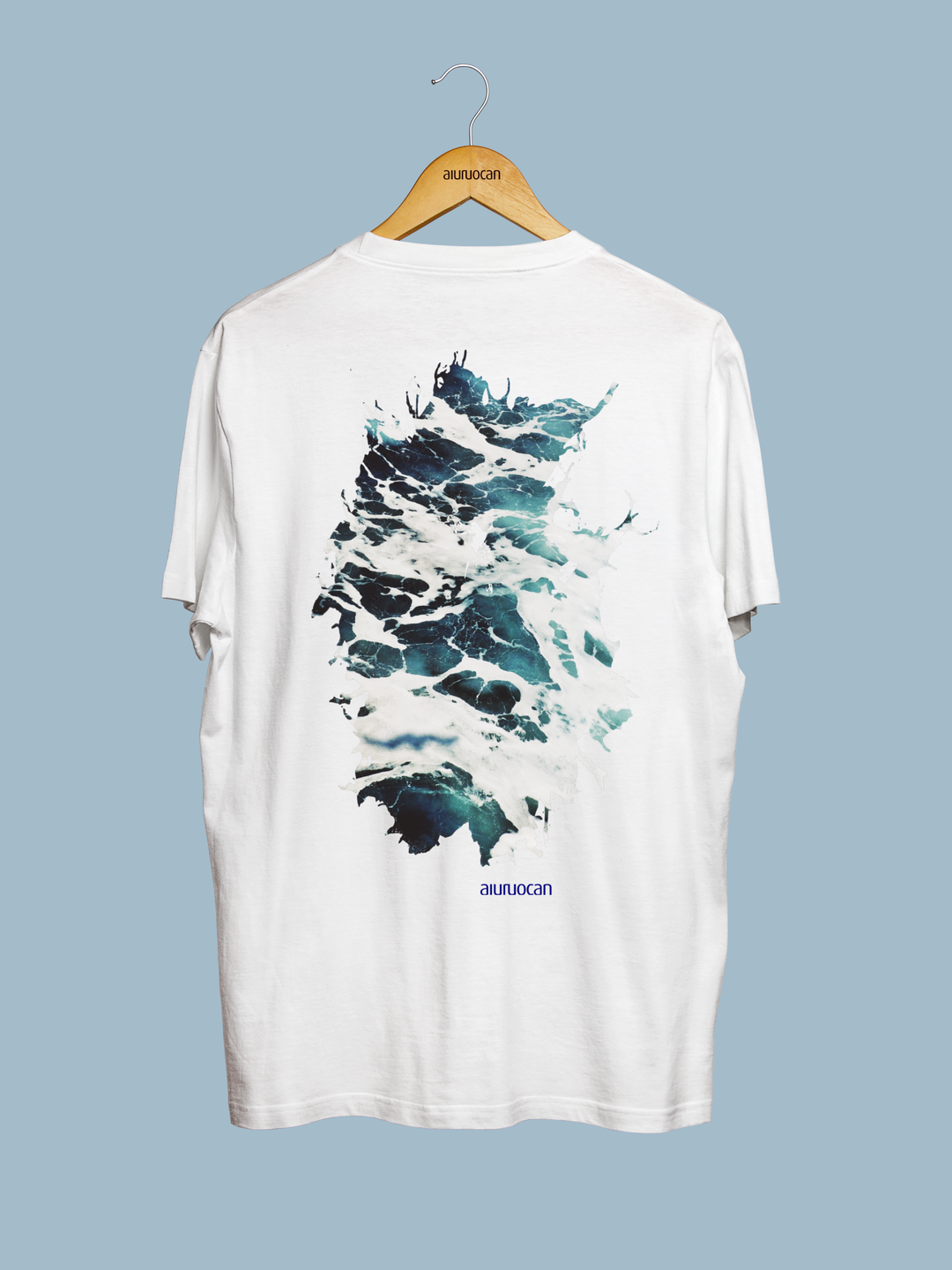 Watermade Men's White T-Shirt Aiuruocan