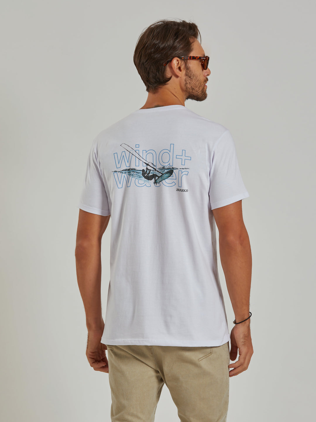 Wind+Water Men's White T-Shirt Aiuruocan