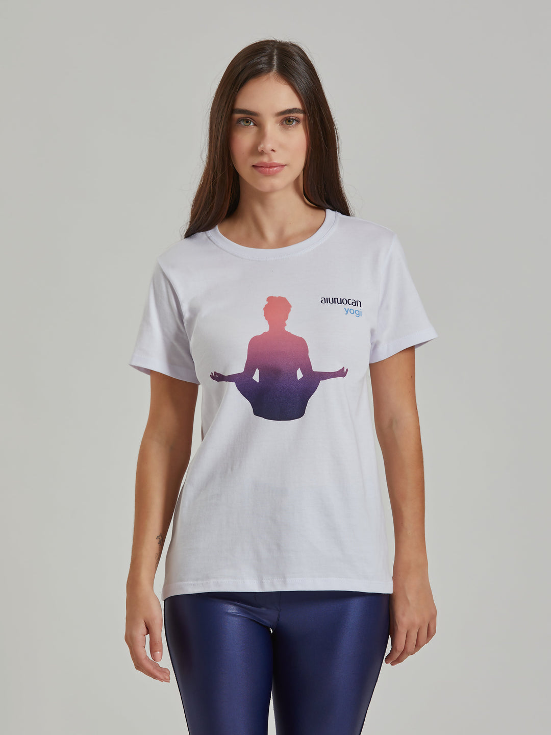 Yoga Lotus Women's White T-Shirt Aiuruocan