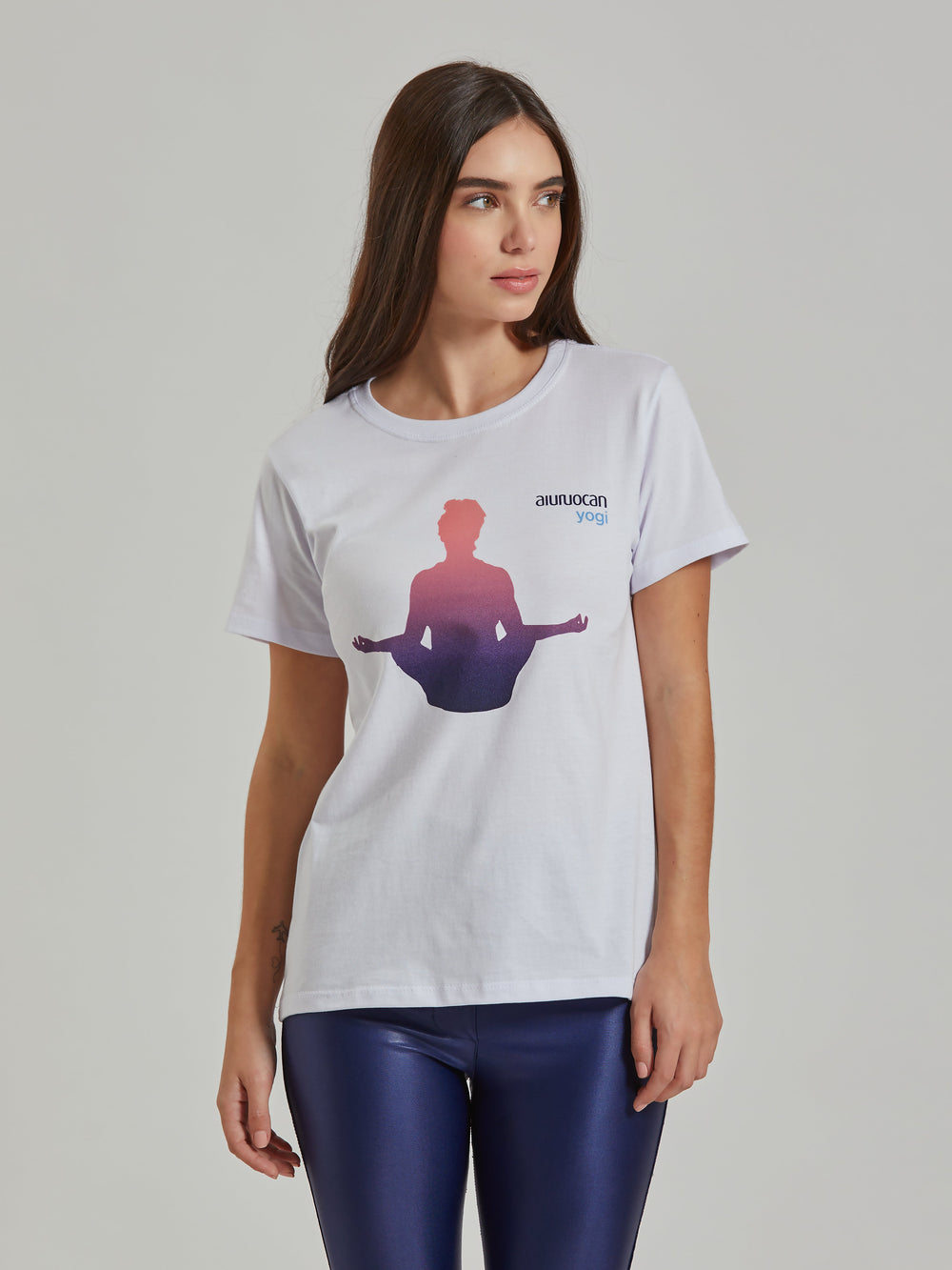 Yoga Lotus Women's White T-Shirt Aiuruocan